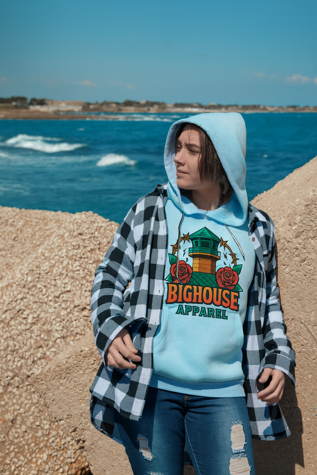 Bighouse “Rose Tower” Hoodie — Ice Blue